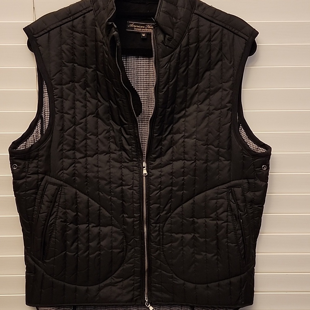 American Heritage Dawson & Brooks Black  Quilted Vest Med rugged